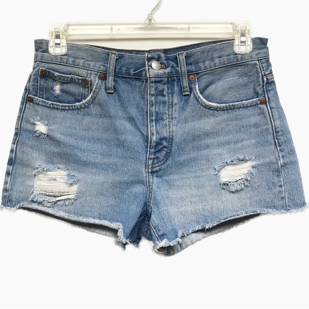 Madewell Distressed Relaxed Denim Shorts Size 26